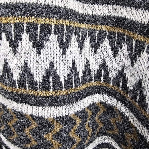 DREAMERS Boho Fringe Western Oversized Sweater Cardigan Gray Womens‎ Size S/M - Picture 10 of 14